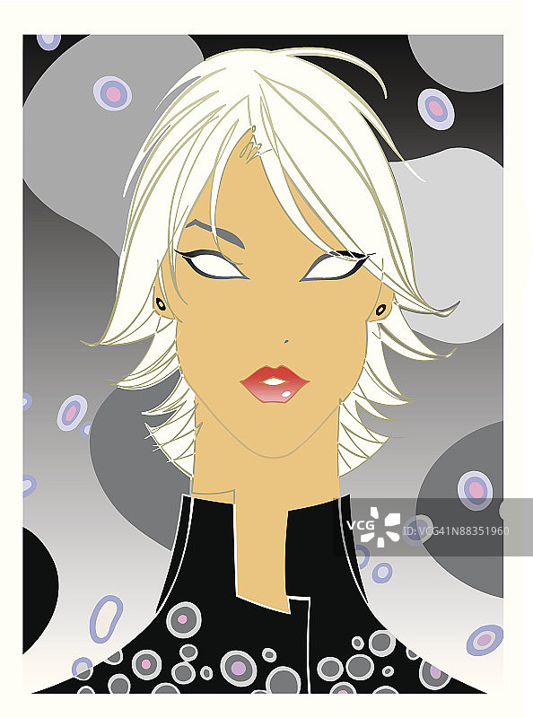 留着现代短发的女人图片素材