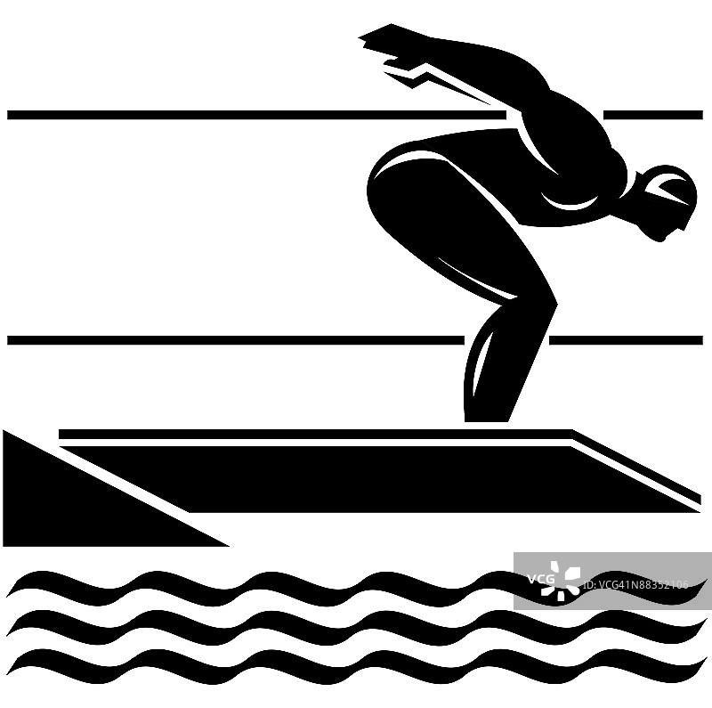男子从跳板上跳水图片素材