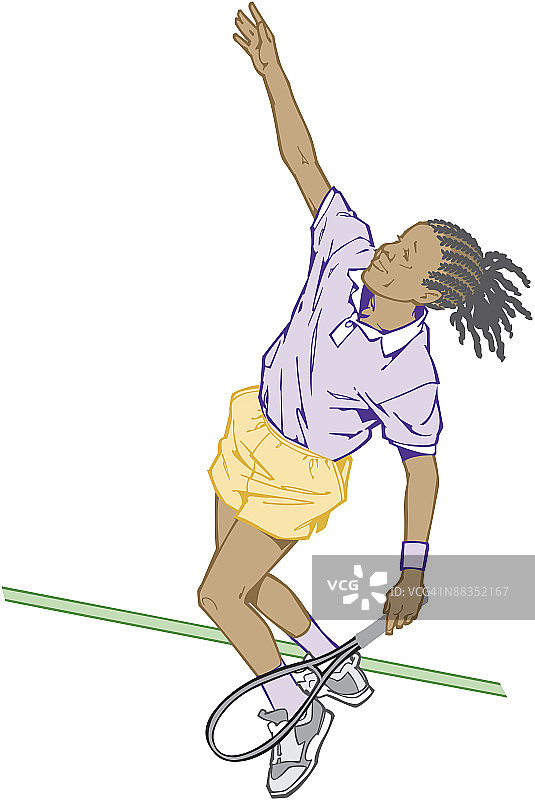 女孩发球打网球图片素材