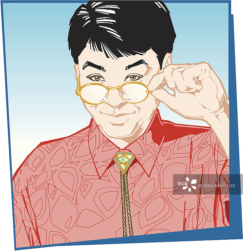 男人戴着眼镜窥视，怀疑图片素材