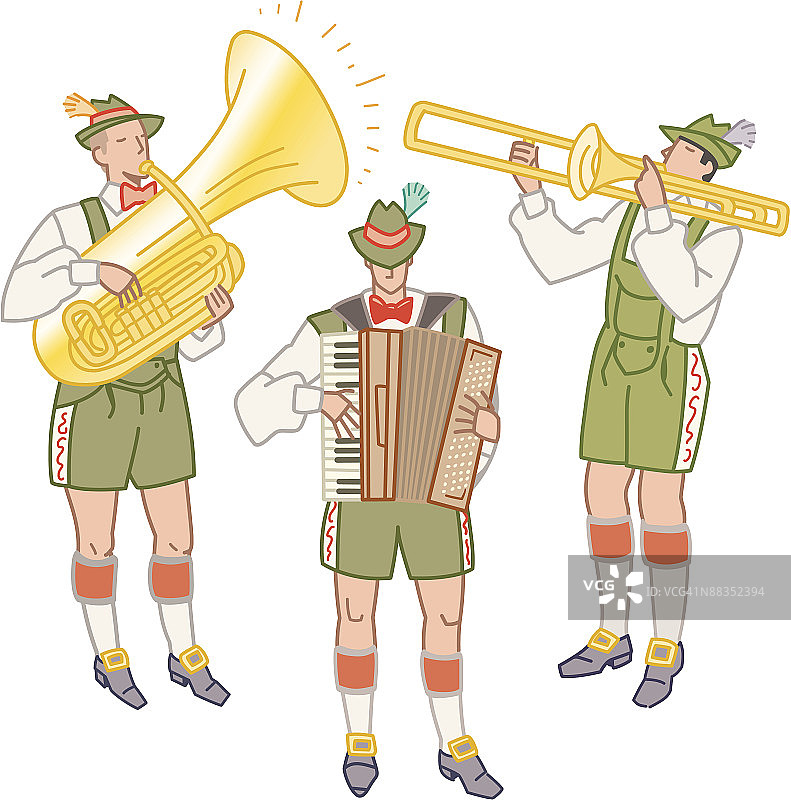 啤酒节彩色插画，欢庆丰收图片素材