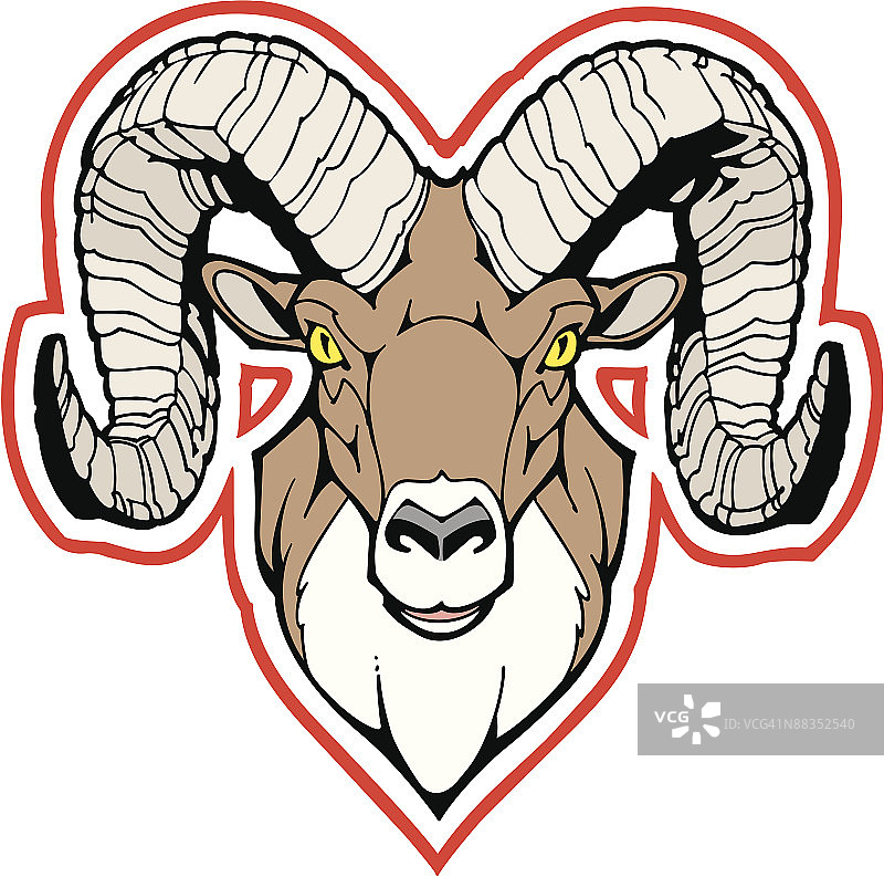 公羊头彩色插图，分组元素，激烈的竞争图片素材