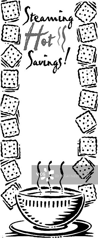 边框标题，热卖优惠，汤和饼干边框图片素材