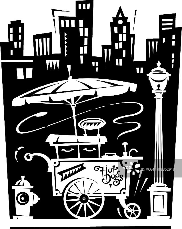 热狗餐车分组元素图片素材