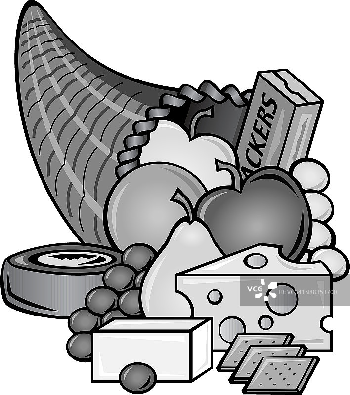 丰饶角灰度分组元素图片素材