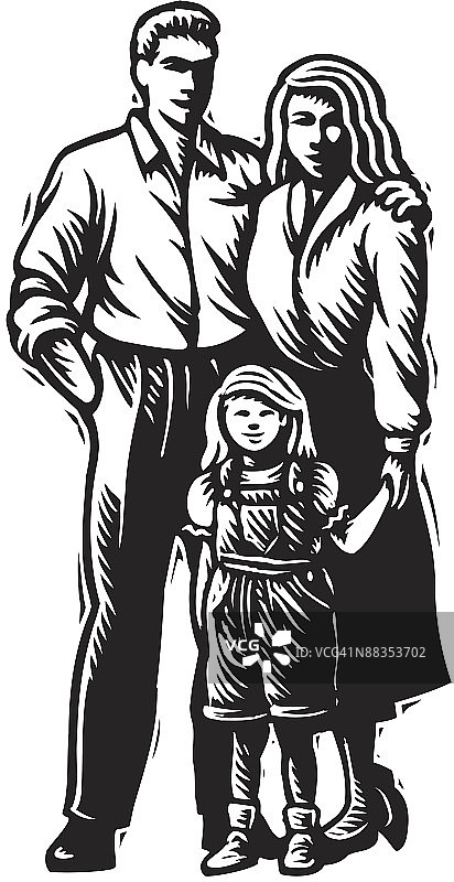 幸福的三口之家图片素材