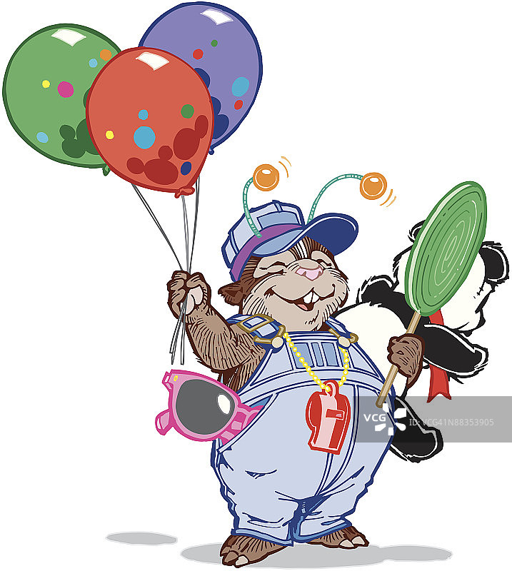 携带元素的彩色分层花栗鼠图片素材