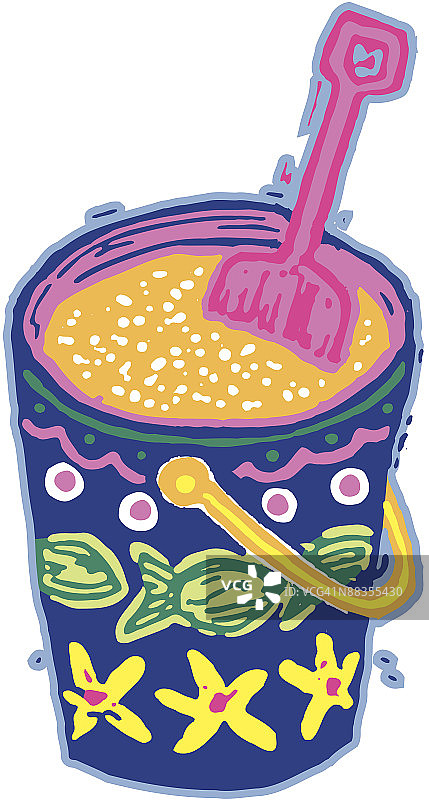 彩色沙滩桶和铲子图片素材