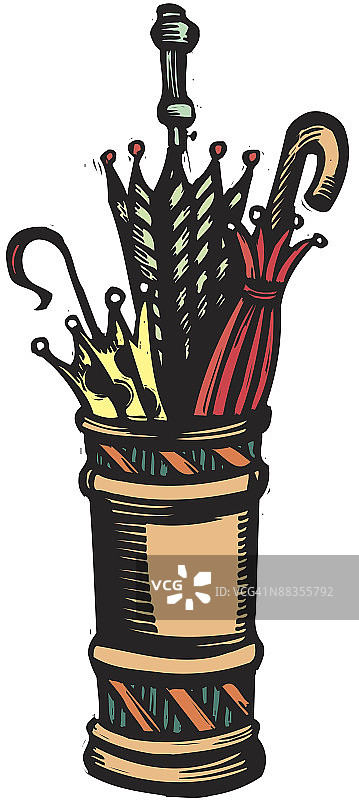 彩色雨伞架图片素材