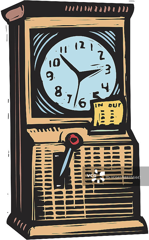 时钟，"In", "Out"，彩色图片素材
