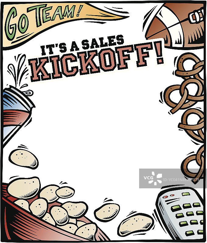 边框标题销售启动足球派对元素加油队彩色图片素材