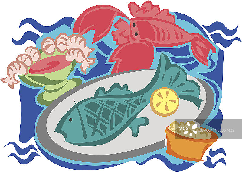 海鲜蒙太奇“彩色”Illustrator Ver. 5图片素材