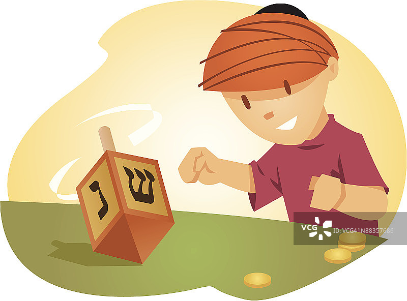 男孩玩陀螺图片素材