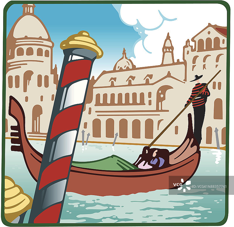 威尼斯贡多拉：独特的水上交通工具图片素材