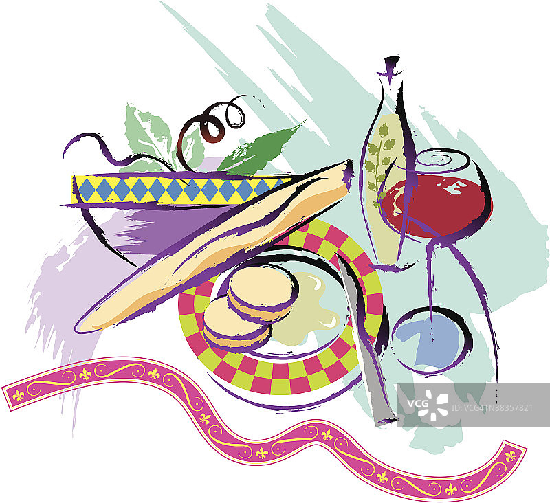 面包和油的色彩组合图片素材