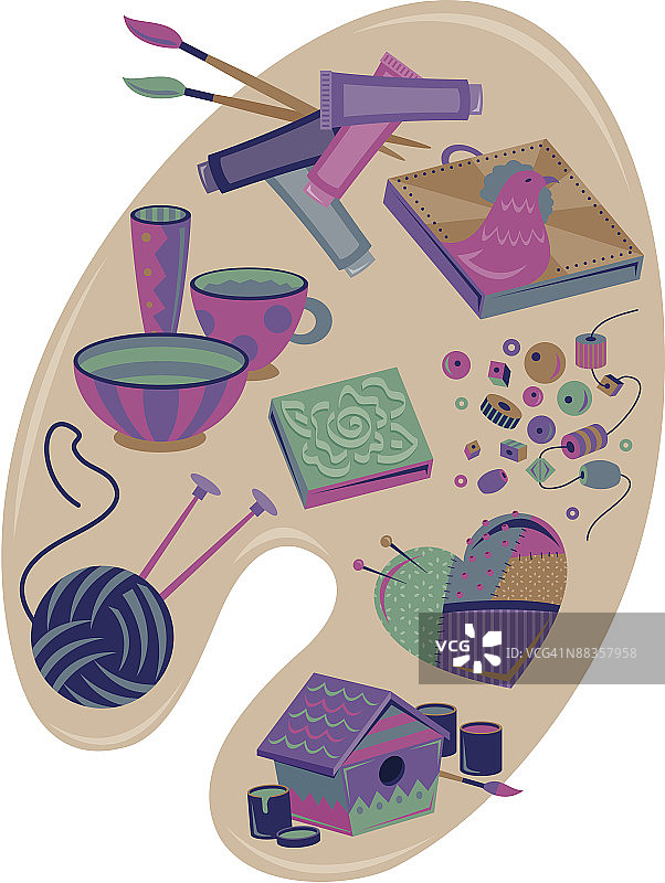 工艺品调色板纹理颜色分组元素图片素材