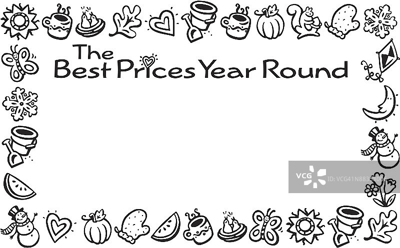边框、标题、全年最优价格、节假日和季节图片素材