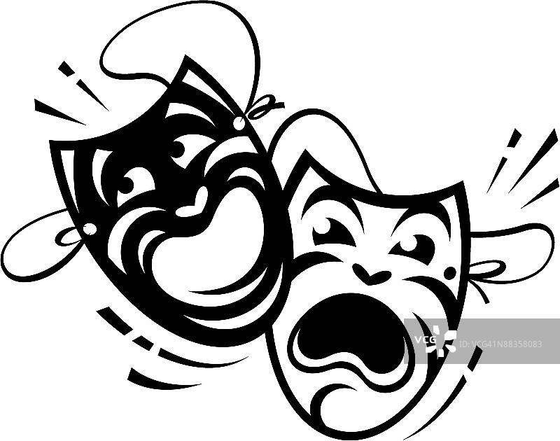 悲喜剧面具组合元素图片素材