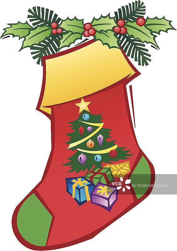 圣诞袜，彩色分组元素图片素材