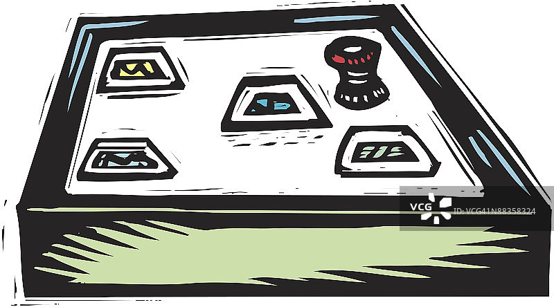 带透明胶片的灯箱，彩色图片素材