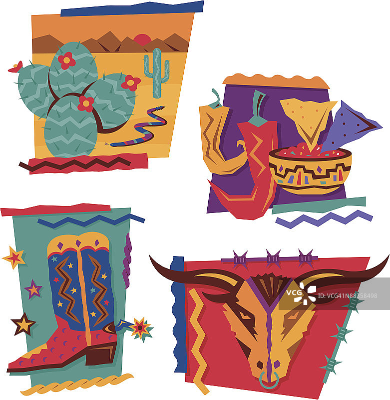 西部风情元素图片素材