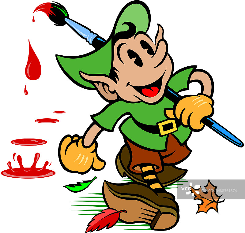 携带画笔的精灵图片素材