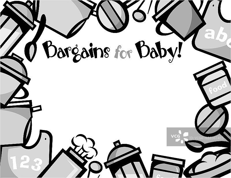 婴儿用品特价优惠标题边框图片素材