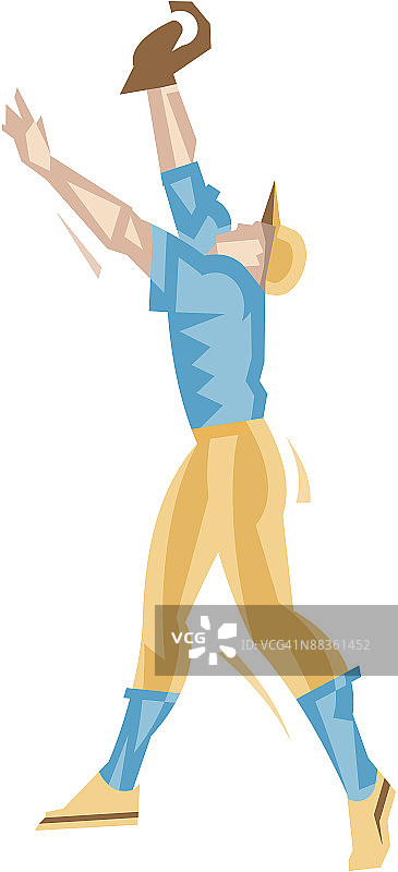 男人接高飞球图片素材