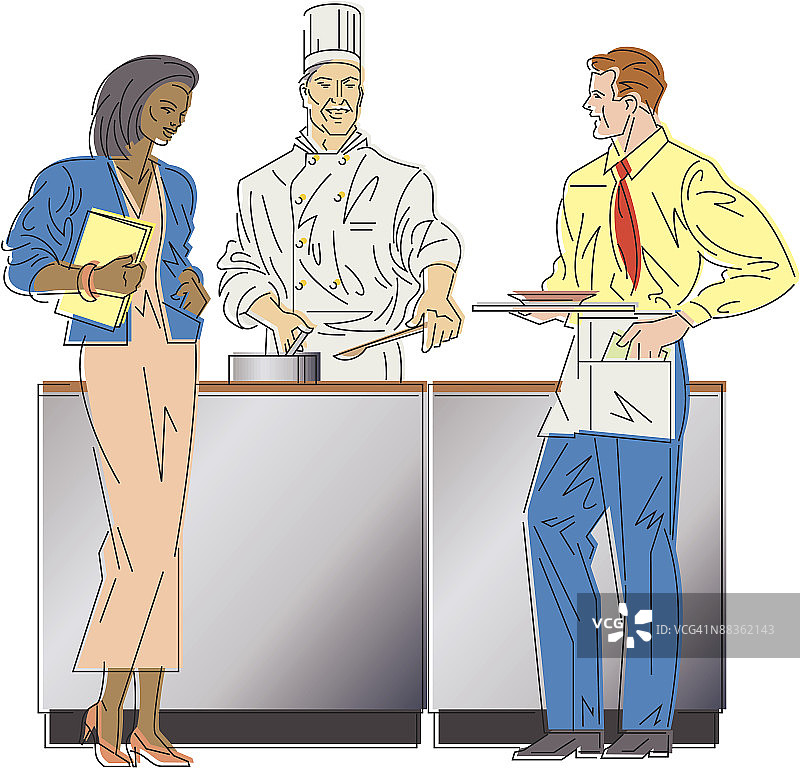 餐厅厨房里的人物图片素材