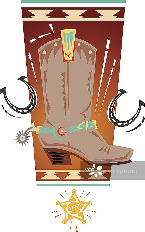 狂野西部元素插画图片素材