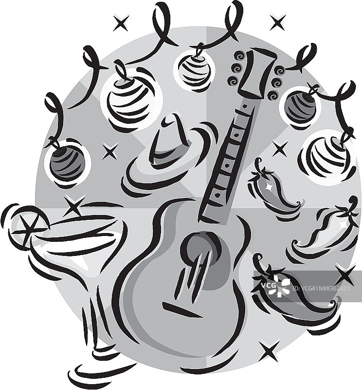 五月五日节元素分组灰度图片素材