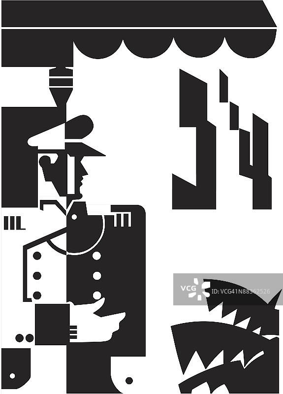 门卫分层矢量素材图片素材