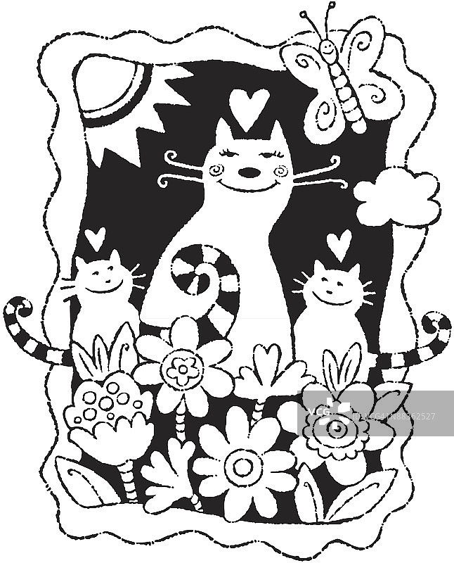 母猫和小猫咪分层素材，感谢所有物种的母亲，母亲节快乐图片素材