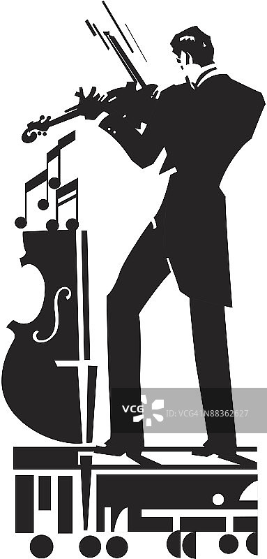 小提琴音乐蒙太奇图片素材