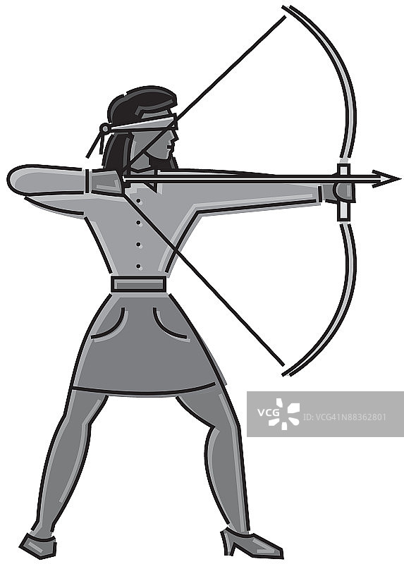 射箭的女人图片素材