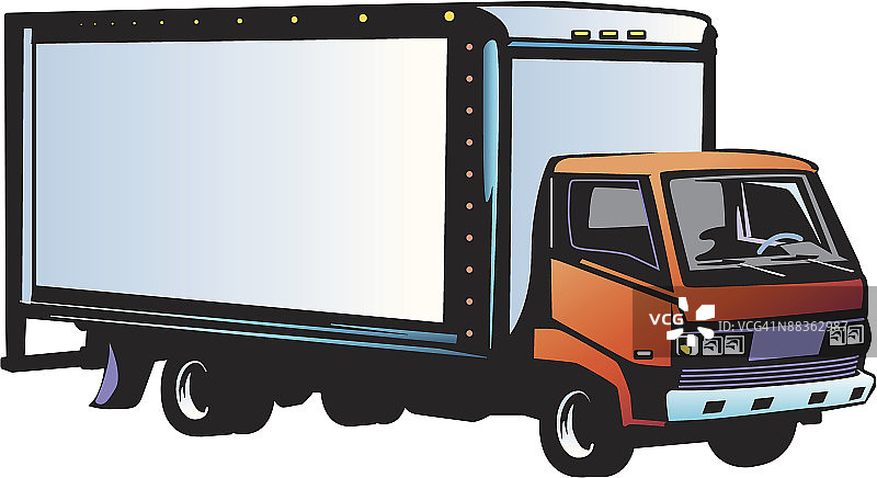 彩色送货卡车图片素材