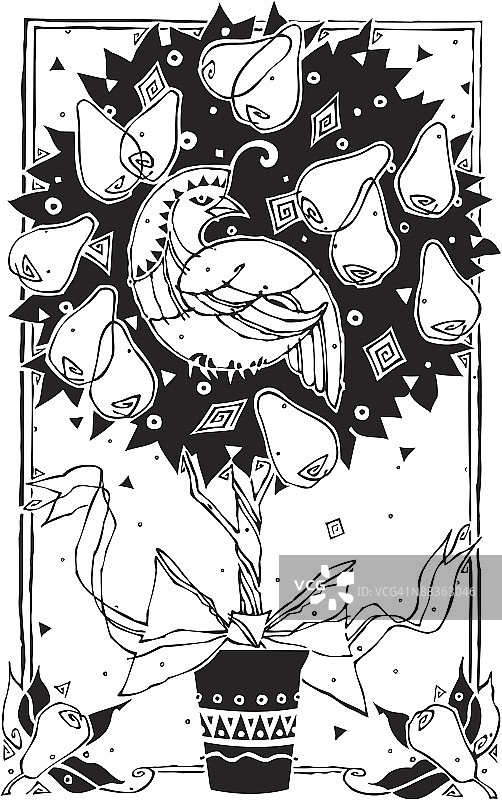 梨树上的鹧鸪“分组元素图片素材