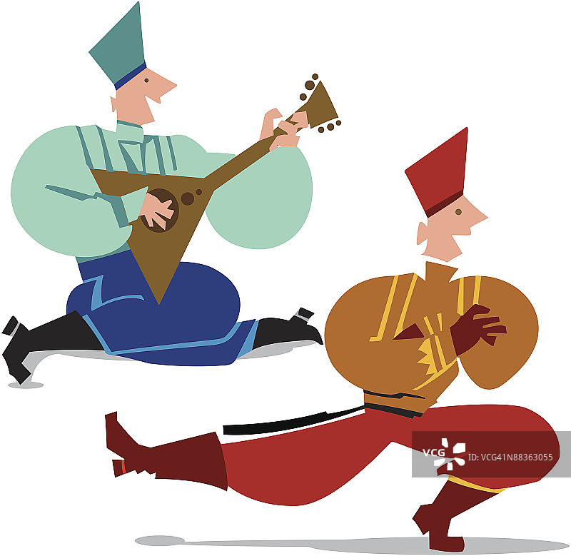 俄罗斯艺人彩色分层（黑白照片编号006W1196）图片素材