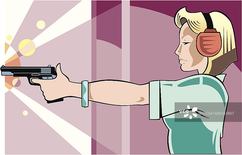 持枪练习的女人，准备，瞄准，射击，务必精准图片素材