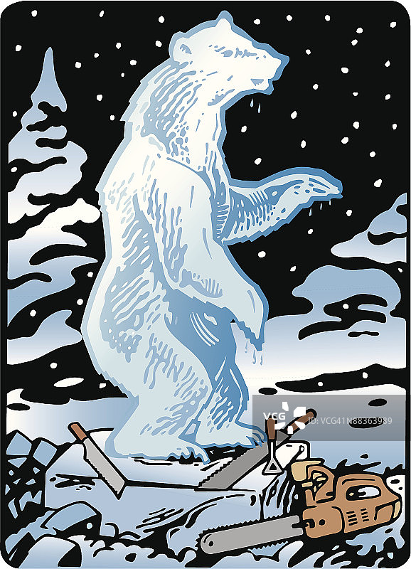 熊的冰雕，彩色，组合元素图片素材