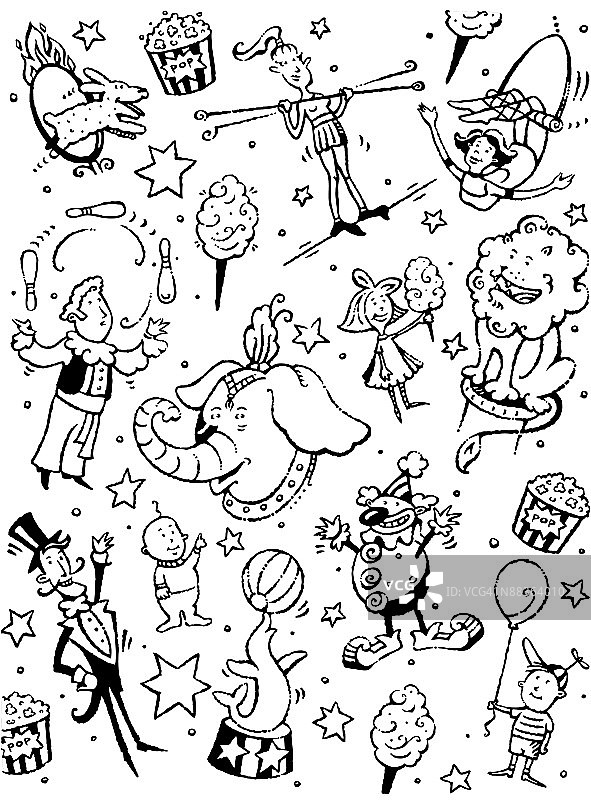 纹理马戏团元素Pop风图片素材