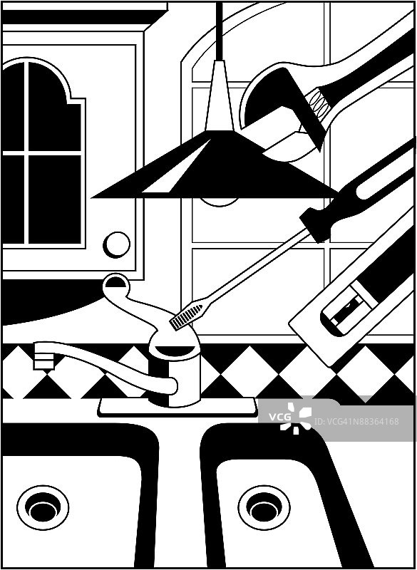 厨房改造蒙太奇元素图片素材