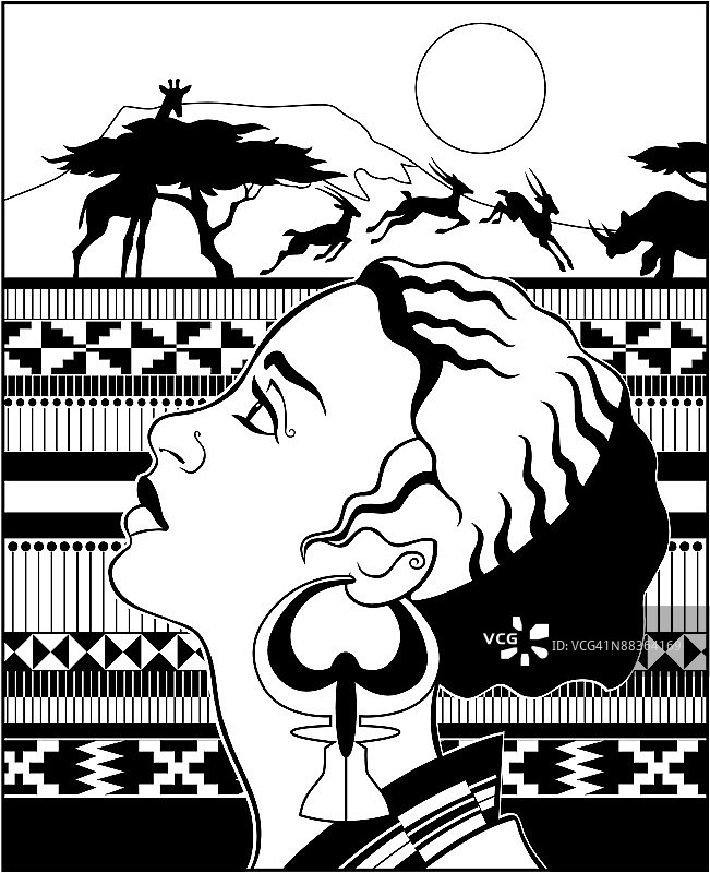 美国非裔历史月分组元素图片素材