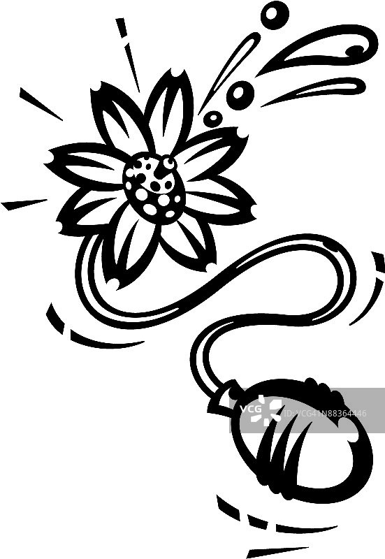 喷水花朵，分组元素图片素材