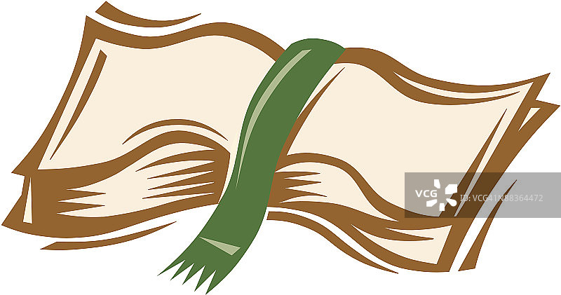 打开的圣经彩色插图图片素材