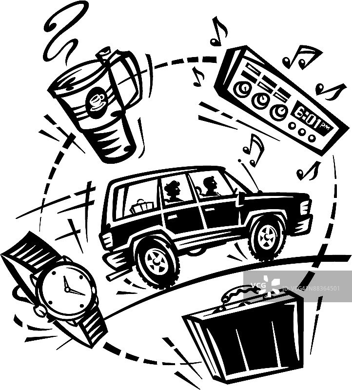 拼车蒙太奇，组合元素图片素材