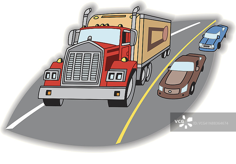 半挂卡车（彩色增强分层效果）图片素材