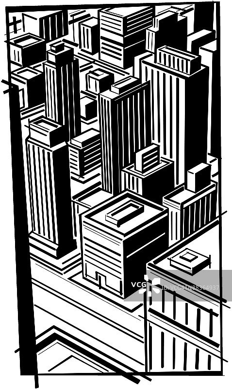 城市分层市中心航拍图片素材