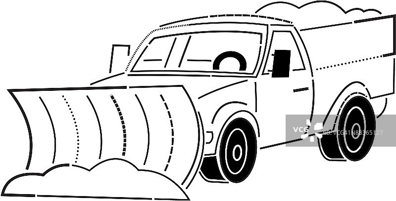 雪犁，灰度图片素材