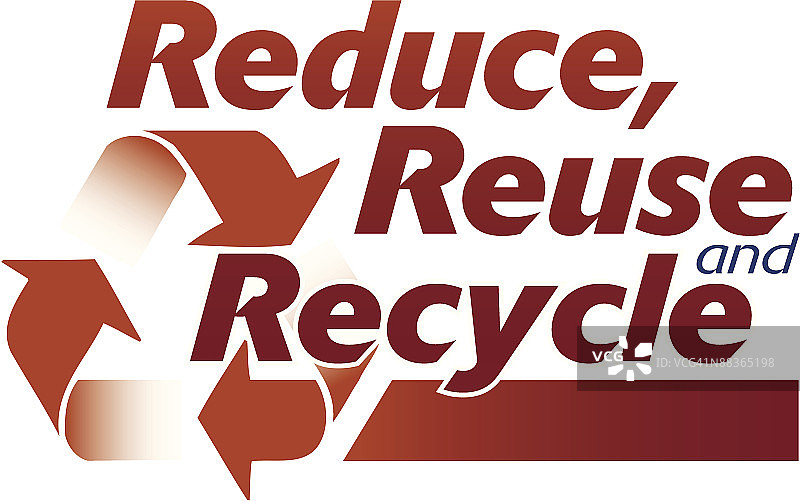 标题，减少、再利用和循环，回收标志，彩色图片素材